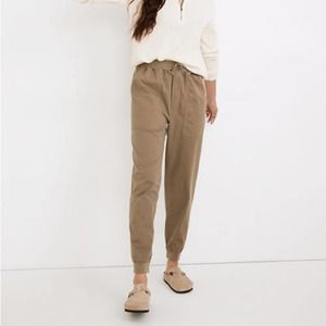 Madewell Khaki Green Twill Drawstring Jogger Pants Size XL